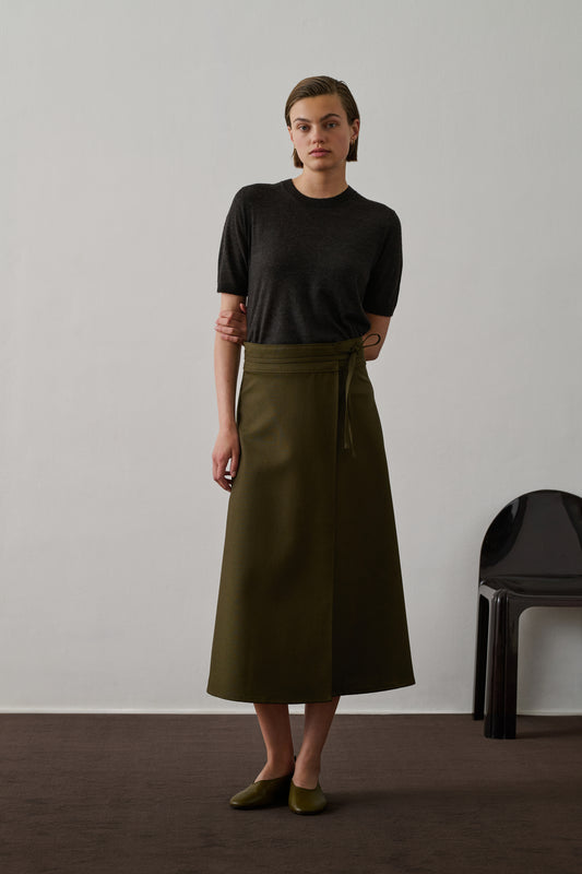 Jupe Reine - Kaki - Laine - Femme