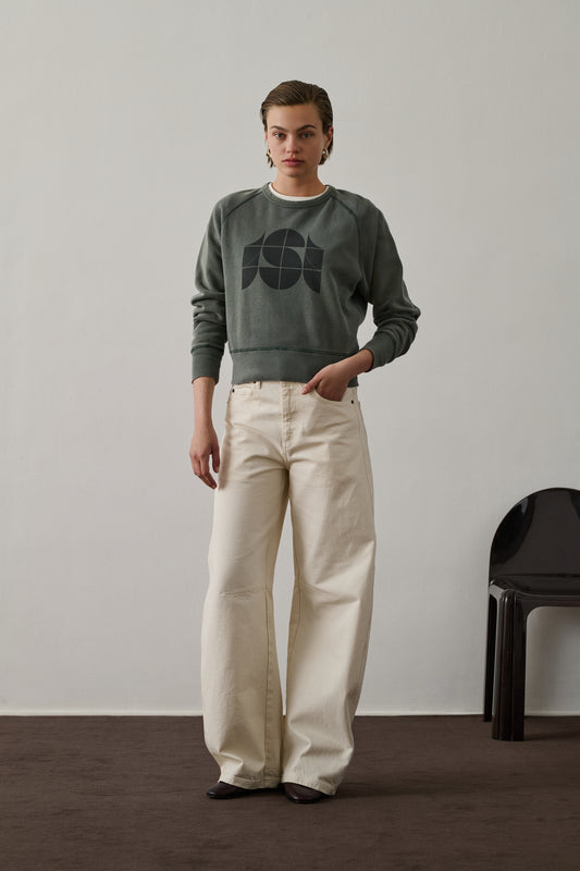 Sweatshirt Apollo - Gris Vert - Coton - Femme