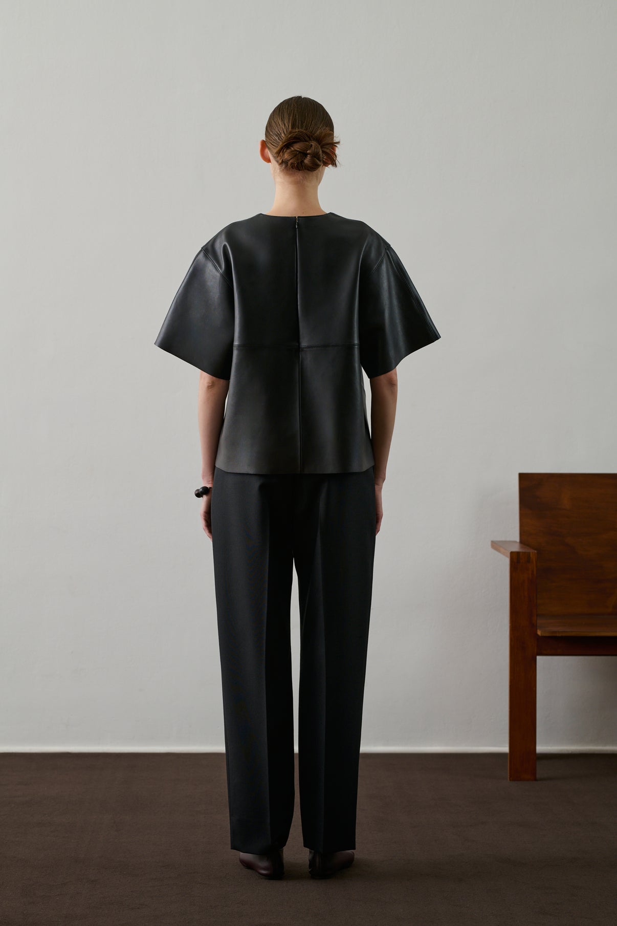 Blouse Frieda - Noir - Cuir - Femme vue 4