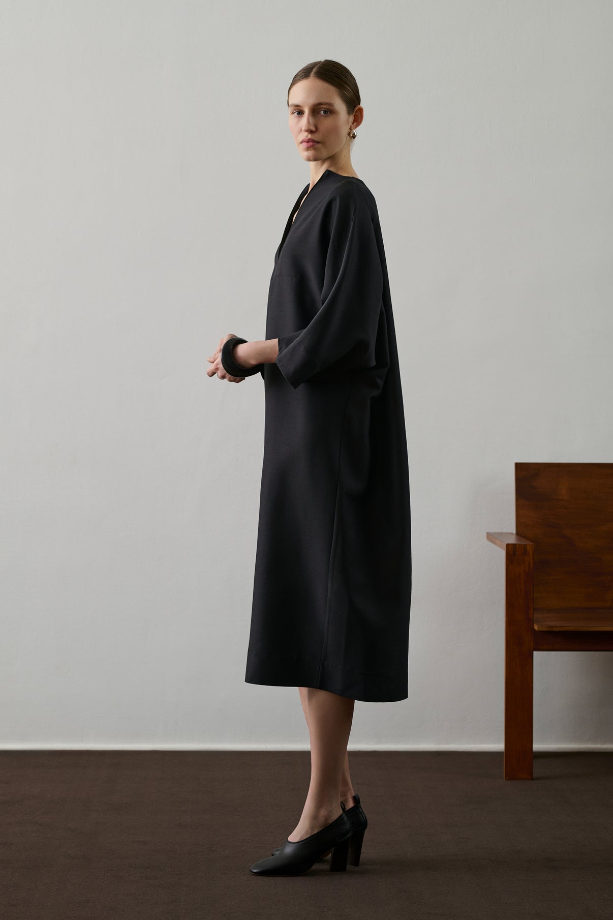 Robe Greta - Noir - Laine - Femme vue 4